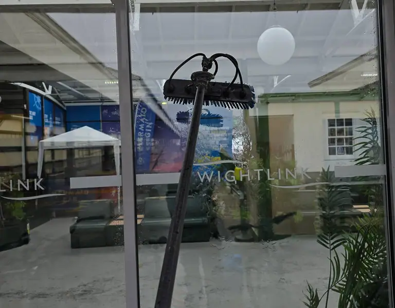 Commercial window cleaning at Wightlink terminals