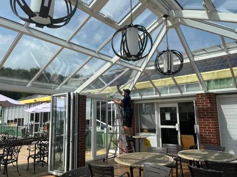 Conservatory roof and frame cleaning
