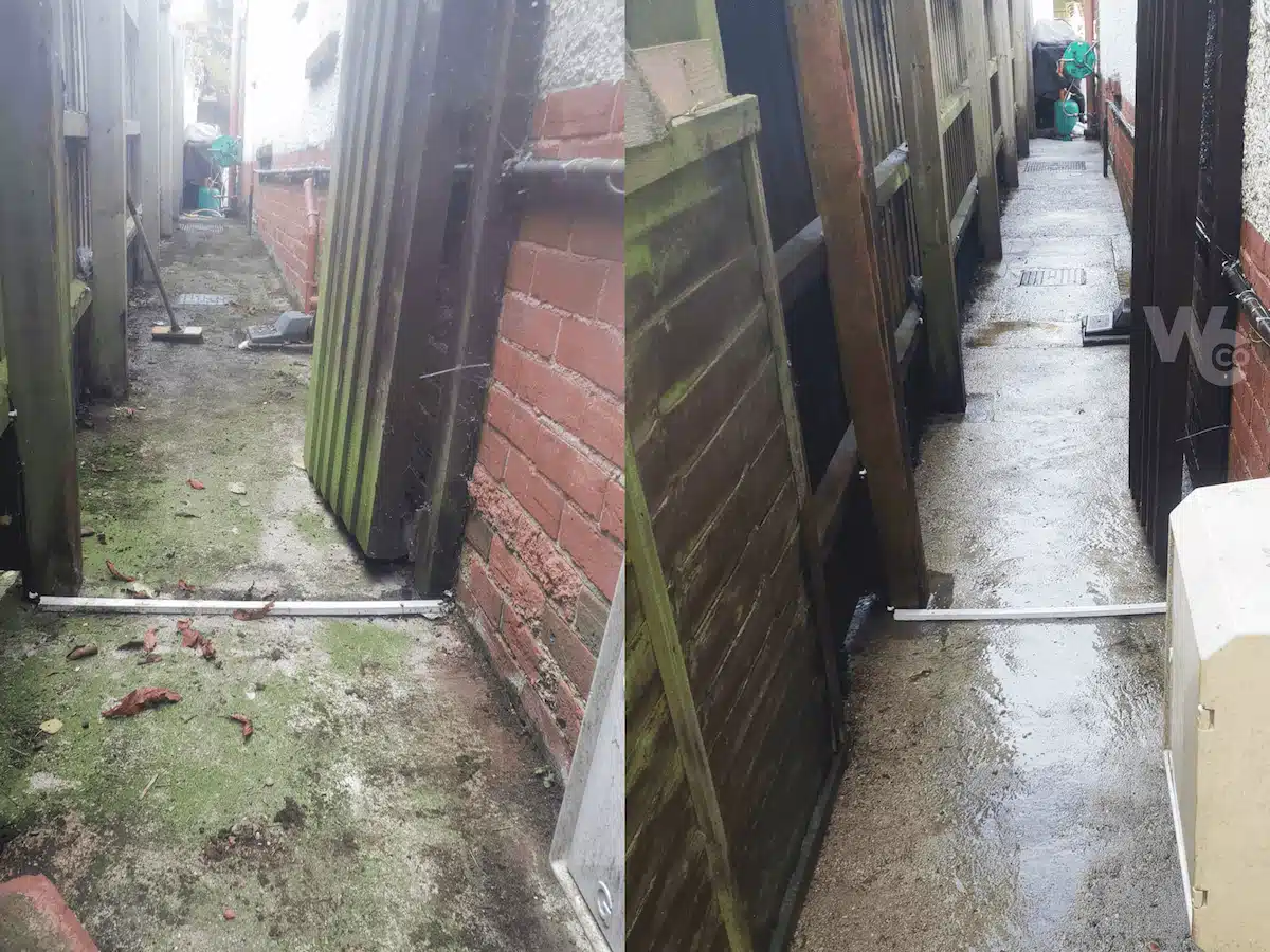 Professional pressure washing in progress on the Isle of Wight
